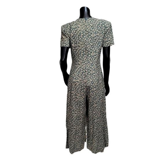 Vintage 90s All That Jazz Floral Jumpsuit Wide Leg Palazzo Grunge Daisy Print M - Picture 8 of 10